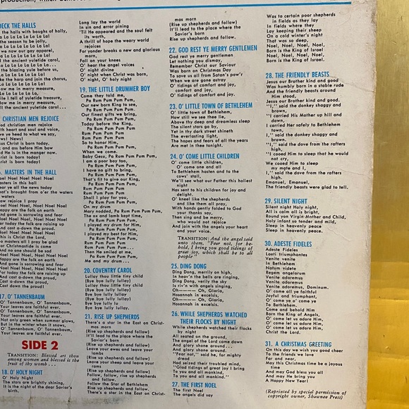 THE LITTLE DRUMMER BOY VINYL 33 1/3 RPM RECORD LP VTG 1963 CHRISTMAS MUS… - Picture 8 of 14